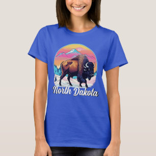 Retro 70s Bison Design T-Shirt