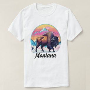 Retro 70s Bison Design T-Shirt