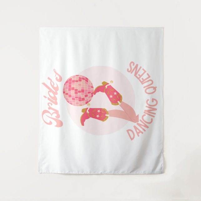 Retro 70s Bride’s Dancing Queens Bachelorette  Tapestry (Front)