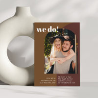 Retro 70s Brown Geometric Couple Photo Wedding