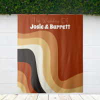 Retro 70s Burnt Orange Funky Wedding Photo Booth