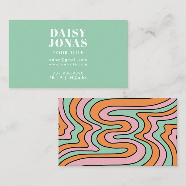 Retro 70's Business Card Abstract (Front/Back)