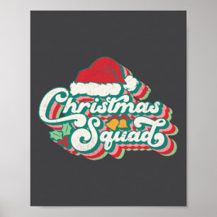 Retro 70s Christmas Squad Team Santa Family Matchi Poster