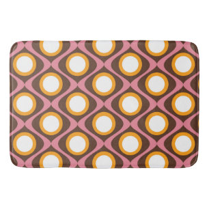 Retro 70s circular wavy pattern  bath mat