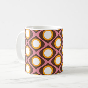 Retro 70s circular wavy pattern coffee mug