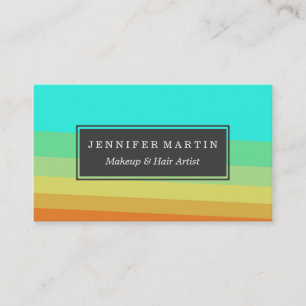 Retro 70's Colour Block Gradient Business Card