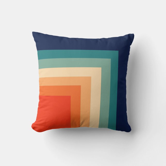 Retro 70s Colour Palette Throw Pillow (Front)