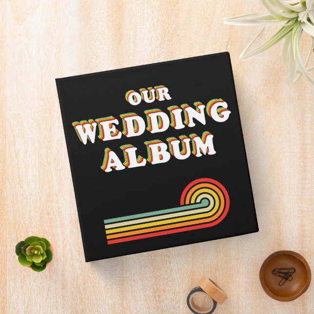 Retro 70s Colours Nostalgia Wedding Photo Album Binder (In Situ)