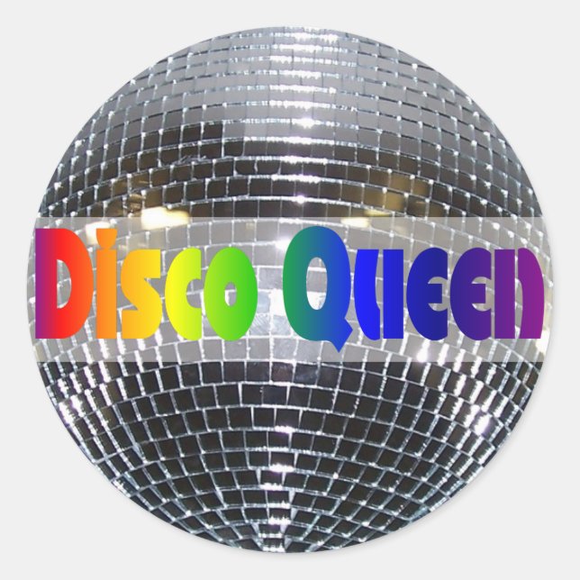 Retro 70s Disco Ball | Dancing Disco Queen Classic Round Sticker (Front)