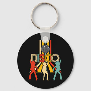 Retro 70s Disco Gifts Vintage Dancing Disco Ball  Keychain