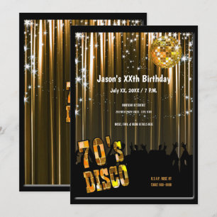 Retro 70's Disco Party Invitation