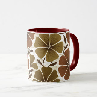 Retro 70s Earthy Floral Warm Autumn Two-Tone Mug