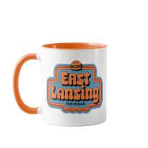 Retro 70s East Lansing Michigan Vintage Coffee Mug