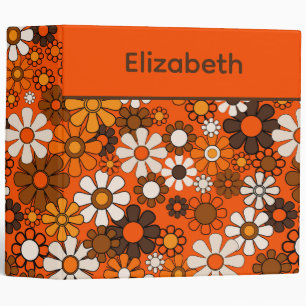 Retro 70s Floral Personalized Binder