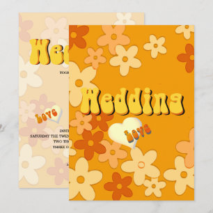 Retro 70s Flower Power Chic Wedding Invitation