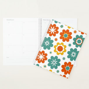 Retro 70s Geometric Flower Power Boho Planner