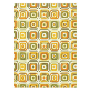 Retro 70s Geometric Pattern in Warm Tones Tablecloth