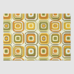 Retro 70s Geometric Pattern in Warm Tones Tissue Paper