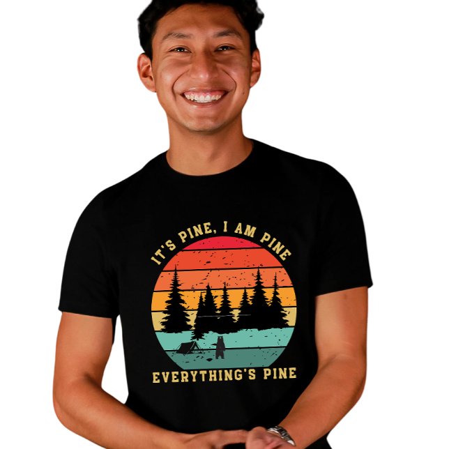 Retro 70s graphic Sunset Camping Hiker  T-Shirt (Creator Uploaded)