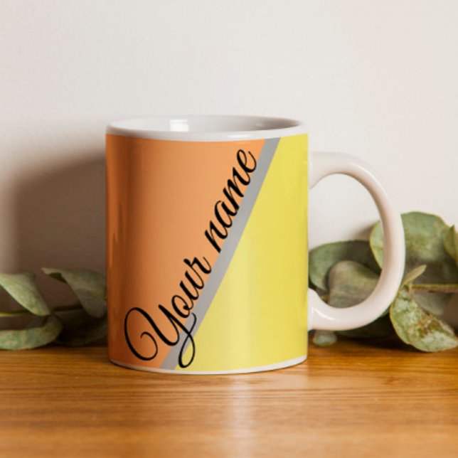 Retro 70s Green teal orange and yellow colour bloc Coffee Mug (Creator Uploaded)