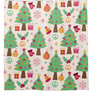 Retro 70s Groovy Christmas Trees Pattern