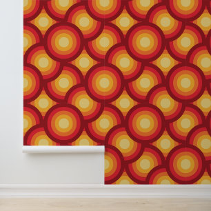 Retro 70s Groovy Colourful Circles Pattern Wallpaper
