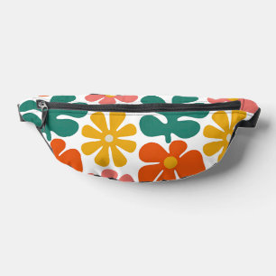 Retro 70s Groovy Folk Art Floral Pattern Fanny Pack
