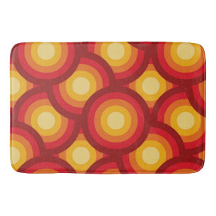 Retro 70s Groovy Geometric Overlapping Circles  Bath Mat