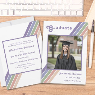 Retro 70s Groovy Graduate Photo Graduation Announcement