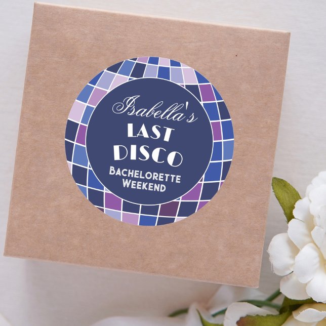 Retro 70s Groovy Last Disco Bachelorette Party  Classic Round Sticker (Creator Uploaded)