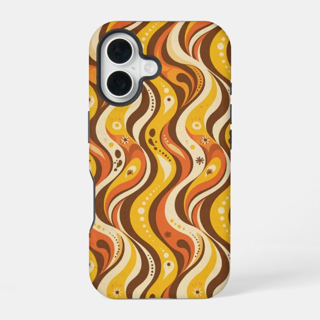 Retro 70s Groovy Wavy Lines Case (Back)