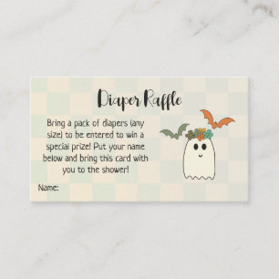 Retro 70's Halloween Baby Shower Diaper Raffle Enclosure Card