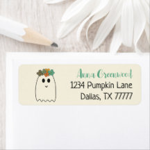 Retro 70's Halloween Groovy Return Address