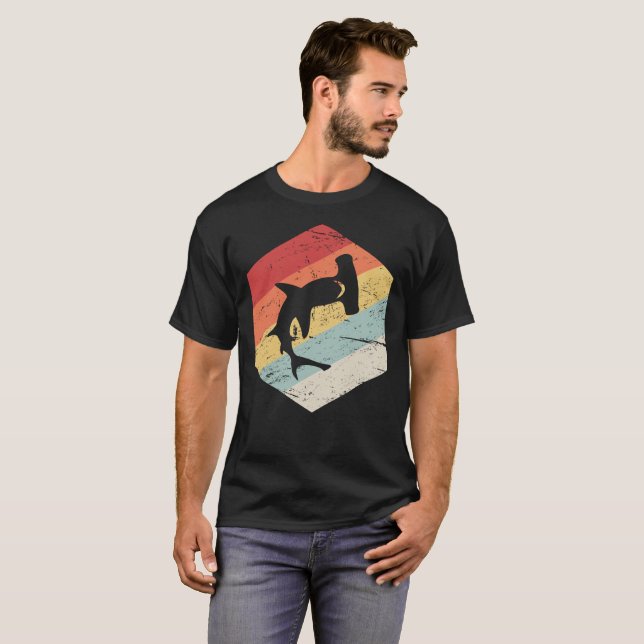 Retro 70s Hammerhead Shark Icon T-Shirt (Front Full)