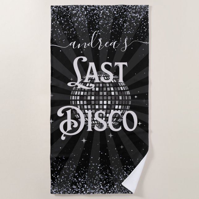 Retro 70s Last Disco Bachelorette Party Weekend Beach Towel (Front)