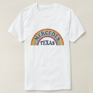 Retro 70s Mercedes Texas Distressed Rainbow Pride  T-Shirt