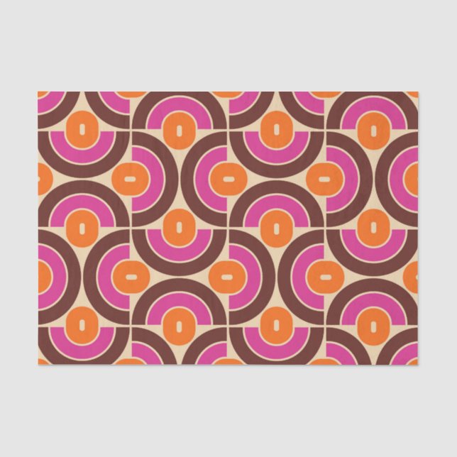 Retro 70s Mid Mod Geometric Pattern Tissue Paper (Front)