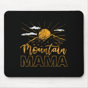 Retro 70s Mountain Mama Camping Hiking Travel Mom Mouse Pad