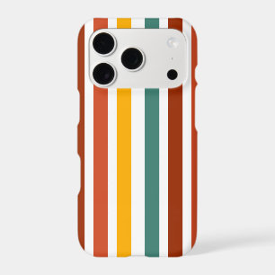 Retro 70s Multi-Colour Vertical Stripes Earthy Mid