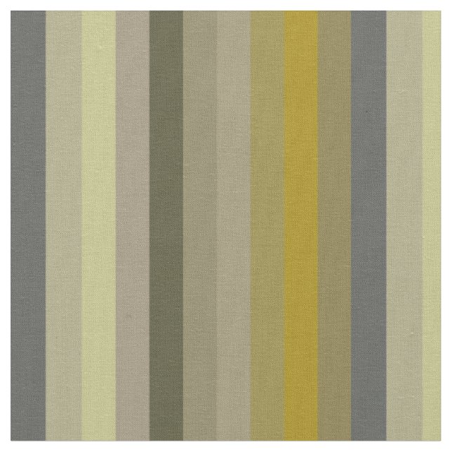 Retro 70s Mustard & Olive Stripes Fabric (Close Up)