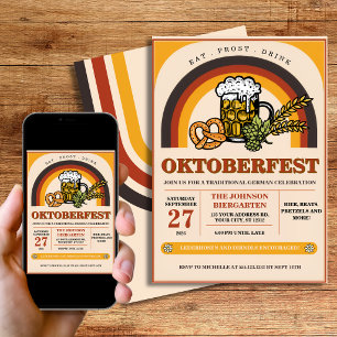 Retro 70s Oktoberfest Party Personalized Bier Invitation