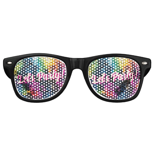 Retro 70's Party Disco Ball Sparkle Glam Wedding  Retro Sunglasses (Front)