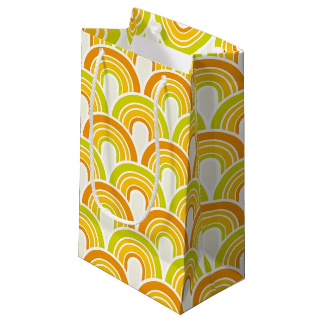 Retro 70s Pattern Small Gift Bag (Front Angled)
