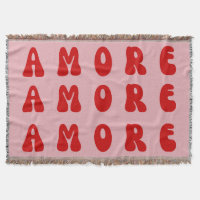 Retro 70s Pink and Red AMORE Bubble Font