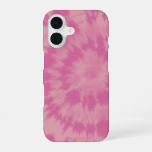 Retro 70s Pink Hippie Tie Dye Abstract Design iPhone 16 Case