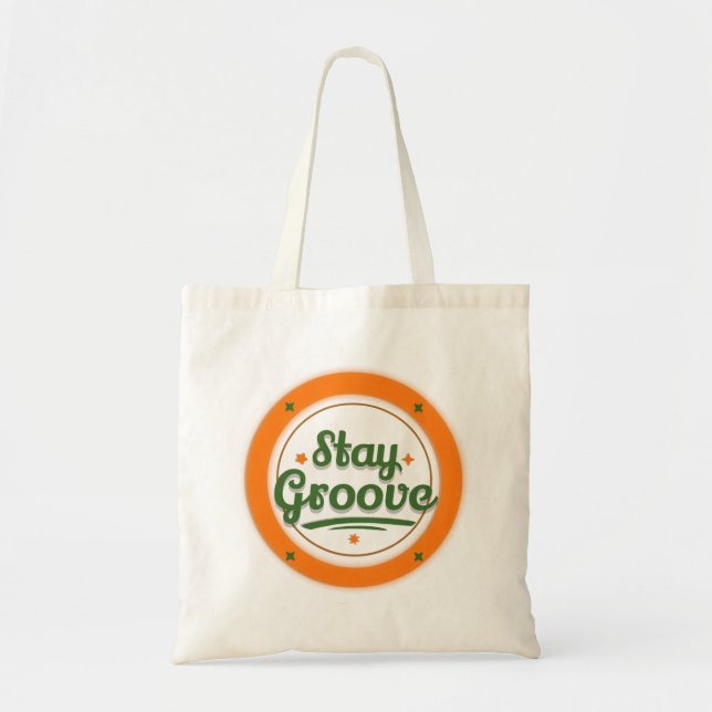 Retro 70s Quote Canvas Tote Bag (Front)