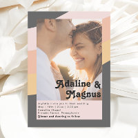 Retro 70's Rainbow Dark Casual Faded Photo Wedding