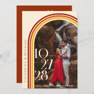 Retro 70s Rainbow Groovy Arch Photo Menu
