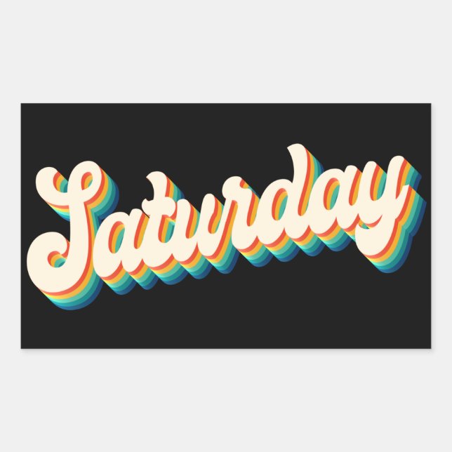 Retro 70s Saturday Weekend Disco Party Logo Sticker (Front)
