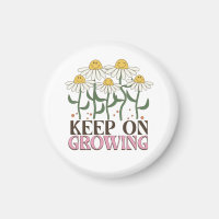 Retro 70s Smiley Face Daisy Keep On Growing